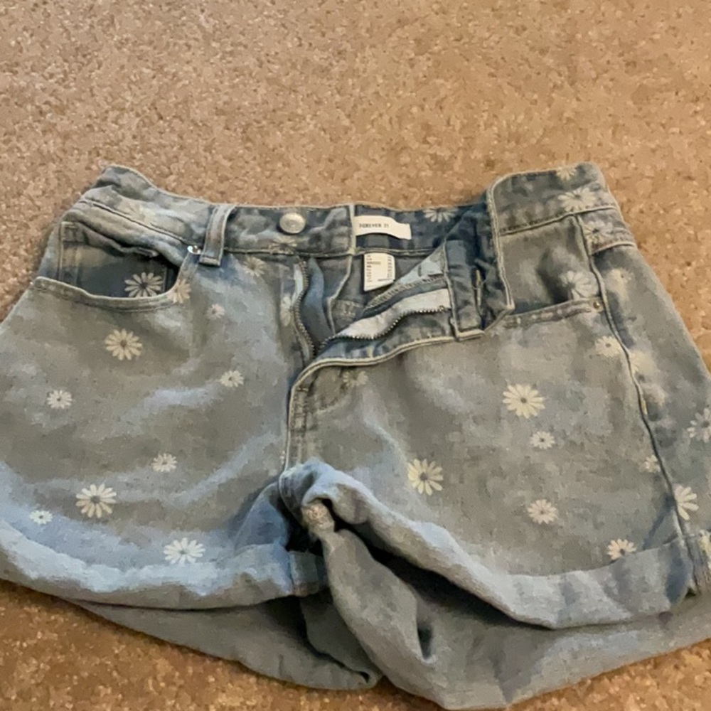 Forever 21 Blue Jean Shorts Distressed Vintage